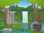 7art Waterfall Clock ScreenSaver screenshot